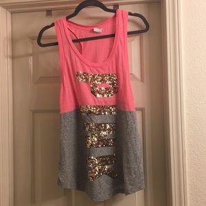 Racerback sequin tank